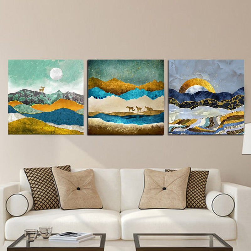 MADE4U [ Abstract Series ] [ 16" ] [ Thicker Wood Framed ] Paint By Numbers Kit with Brushes and Paints ( Great Saver Bundle of 3 XL113X302 )