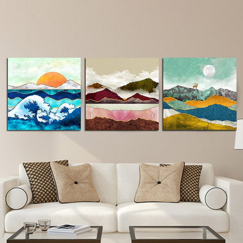 MADE4U [ Abstract Series ] [ 16" ] [ Thicker Wood Framed ] Paint By Numbers Kit with Brushes and Paints ( Great Saver Bundle of 3 XL113X303 )
