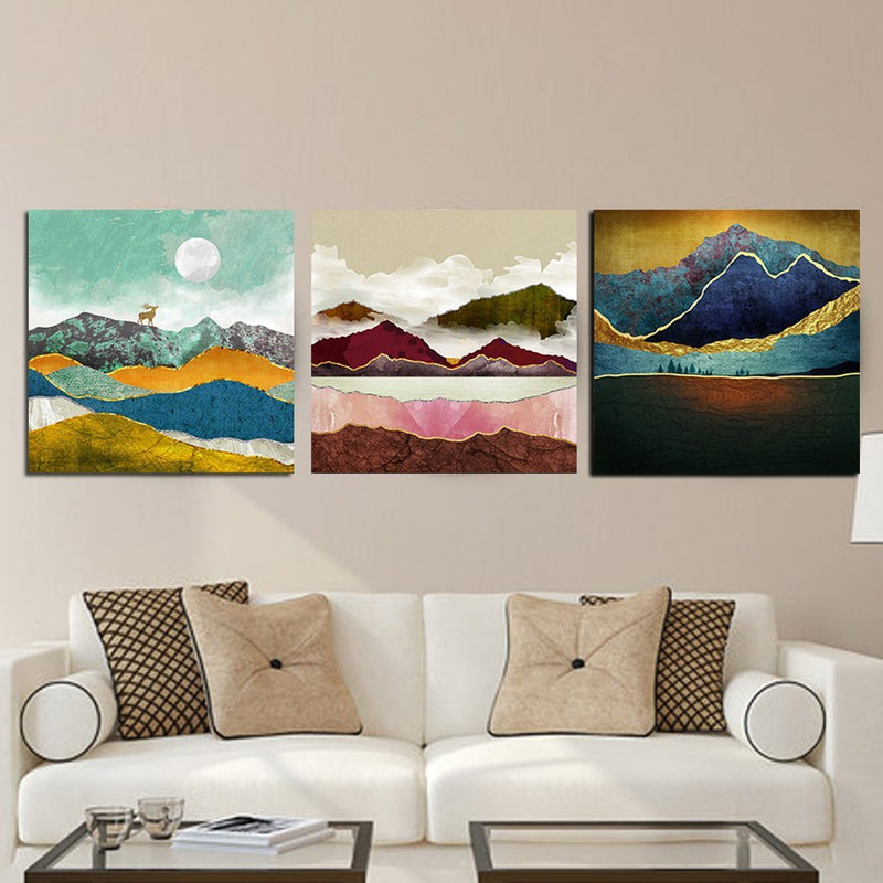 MADE4U [ Abstract Series ] [ 16" ] [ Thicker Wood Framed ] Paint By Numbers Kit with Brushes and Paints ( Great Saver Bundle of 3 XL113X305 )