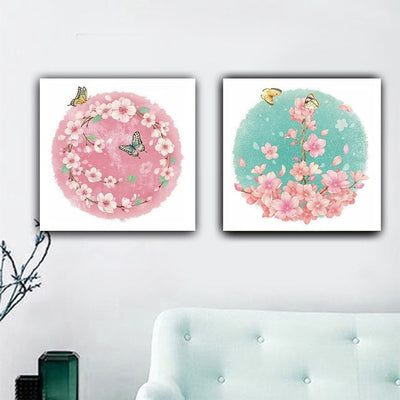 MADE4U [ Happy Moon Series ] [ 16" ] [ Thicker Wood Framed ] Paint By Numbers Kit with Brushes and Paints ( Flowers Great Saver Bundle of 2 XL114X201 )