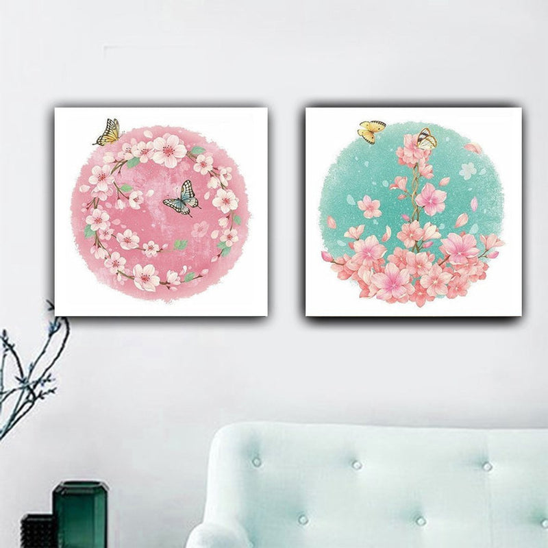 MADE4U [ Happy Moon Series ] [ 16" ] [ Thicker Wood Framed ] Paint By Numbers Kit with Brushes and Paints ( Flowers Great Saver Bundle of 2 XL114X201 )