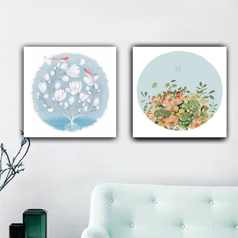 MADE4U [ Happy Moon Series ] [ 16" ] [ Thicker Wood Framed ] Paint By Numbers Kit with Brushes and Paints ( Flowers Great Saver Bundle of 2 XL114X205 )