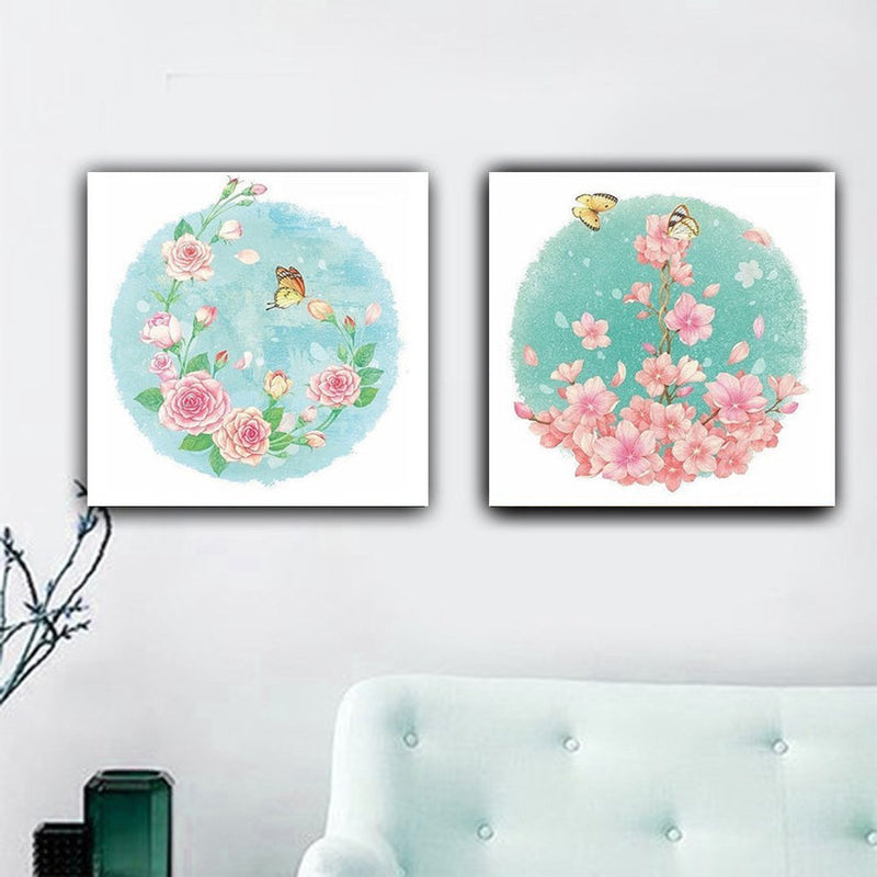 MADE4U [ Happy Moon Series ] [ 16" ] [ Thicker Wood Framed ] Paint By Numbers Kit with Brushes and Paints ( Flowers Great Saver Bundle of 2 XL114X206 )
