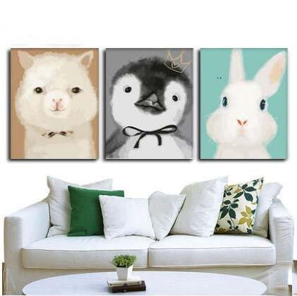 MADE4U [ Animal series ] [ 20" ] [ Wood Framed ] Paint By Numbers Kit with Brushes and Paints ( Great Saver Bundle of 3 ) XL42X3