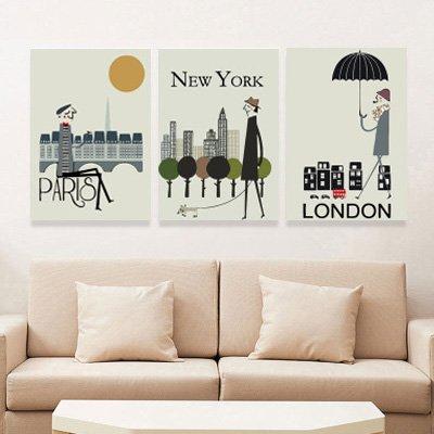 MADE4U [ Simple Modern series ] [ 20" ] [ Thicker (1") ] [ Wood Framed ] Paint By Numbers Kit with Brushes and Paints ( Great Saver Bundle of 3 ) XL49X3