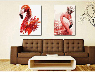 MADE4U [ Flamingo Series ] [ 20" ] [ Wood Framed ] Paint By Numbers Kit with Brushes and Paints ( Great Saver Bundle of 2 ) XL55X2