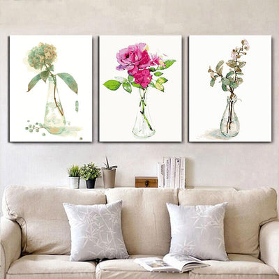MADE4U [ Plant Flowers Series ] [ 20" ] [ Thicker (1") ] [ Wood Framed ] Paint By Numbers Kit with Brushes and Paints ( Flowers Great Saver Bundle of 3 XL84X309 )
