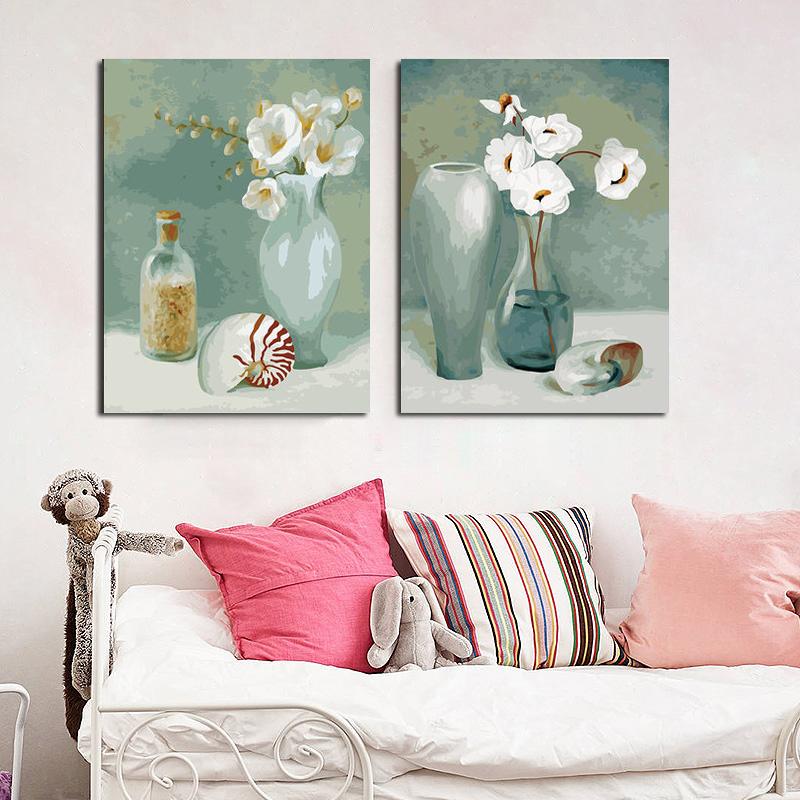 MADE4U [ Flower Arrangement ] [ 20" ] [ Thicker (1") ] [ Wood Framed ] Paint By Numbers Kit with Brushes and Paints ( Flower Arrangement Great Saver Bundle of 2 XL88X201 )