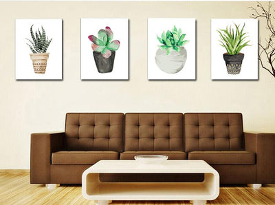 MADE4U [ Succulent Plants ] [ 20" ] [ Thicker (1") ] [ Wood Framed ] Paint By Numbers Kit with Brushes and Paints ( Succulent Plants Great Saver Bundle of 4 XL91X401 )