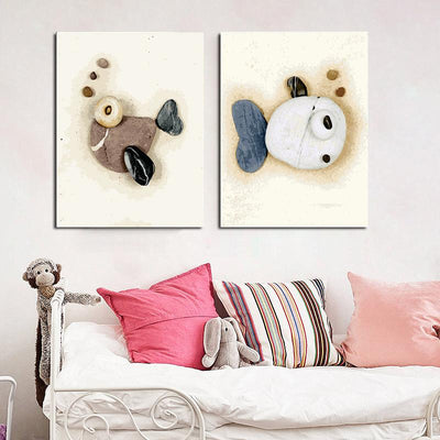 MADE4U [ Fish ] [ 20" ] [ Thicker (1") ] [ Wood Framed ] Paint By Numbers Kit with Brushes and Paints ( Fish Great Saver Bundle of 2 XL92X201 )