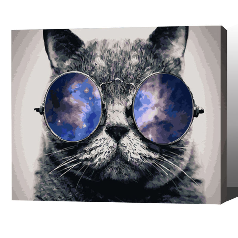 MADE4U [ Cute Animal Series ] [ 20" ] [ Wood Framed ] Paint By Numbers Kit with Brushes and Paints ( Cat HHGZGX21679 ) NEW