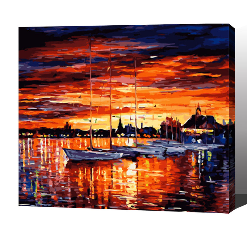 MADE4U [ Impressionism Series ] [ 20" ] [ Wood Framed ] Paint By Numbers Kit with Brushes and Paints ( Colorful HHGZGX9056 ) NEW